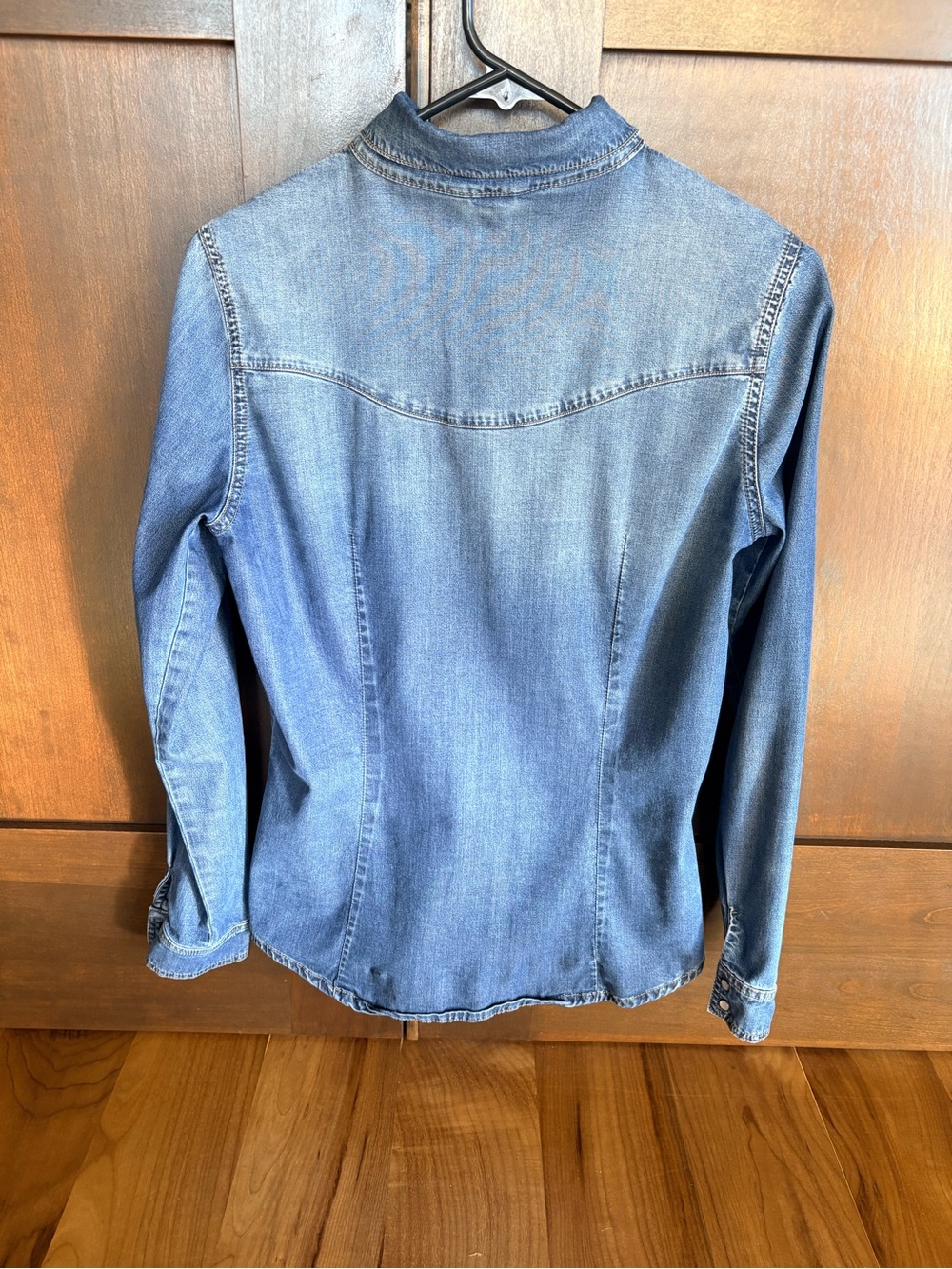 Zara Blue Denim Button-Down Shirt - Picture 2 of 3